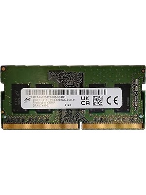 Mta 4gb Ddr4 3200MHZ 1RX16 CL22 Notebook Ram (Kutusuz) (1.2V)