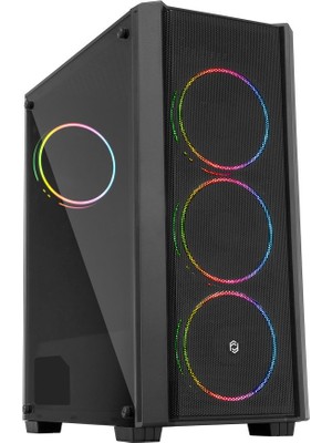 Frısby FC-9415G 500W Siyah Double Slim Ring Fan Mid Tower Atx Kasa