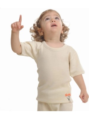 Hasyün Kız Çocuk Kısa Kol İnce Yün Fanila Atlet 500 - 2 Adet Ekru Renk Esnek Kumaş