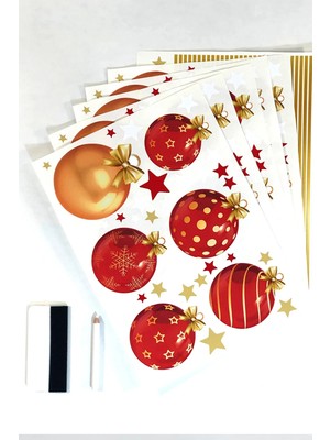 Yeni Yıl Merry Christmas Parti Malzemeleri Cam Duvar Sticker Setleri