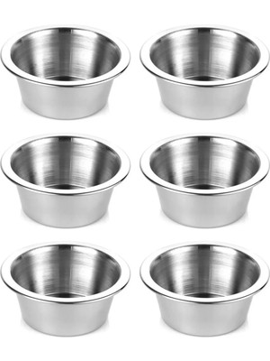 KT Home Sosluk Paslanmaz Çelik Mini Kase Lokumluk Reçellik Çerezlik Şekerlik Sosluk 6 Adet 8 cm Paslanmaz
