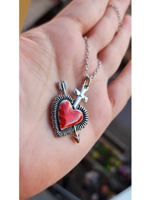 Shopiolog Gotik Kalp Charms Corazon Kanatlı Kolye 925 Ayar Gümüş Kaplama Doğum Günü Parti Yldönümü Hediye