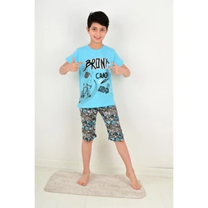 Erkek Çocuk Kapri Pijama Takımı Bronx Crazy Mavi