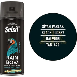 Rainbow Akrilik Sprey Boya Parlak Siyah 400 Ml. - Ral9005