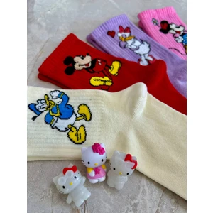 Sky Socks 5'li Mickey Mouse Neşeli Çizgi Karakter Seti Kokulu Tenis Kolej Çorap