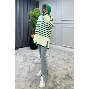 Vent Giyim Çizgili Triko Kazak