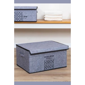 Keçe Kapaklı Maxi Hurç Kutu, Çok Amaçlı Düzenleyici Kutu Organizer Sandık Maxi Boy 47X37X24 cm