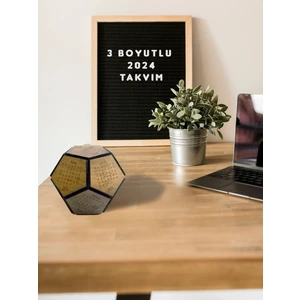 3 Boyutlu 2024 Takvim - Masaüstü Takvim - Dodecahedron
