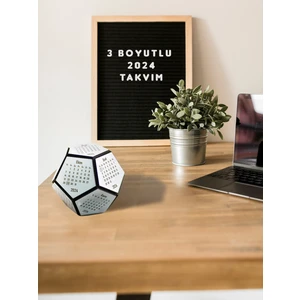 3 Boyutlu 2024 Takvim - Masaüstü Takvim - Dodecahedron