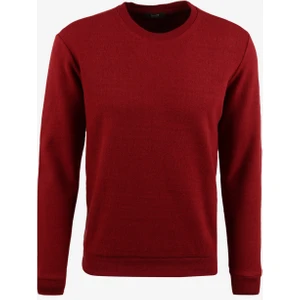 People By Fabrika Bisiklet Yaka Düz Bordo Erkek Sweatshırt SPBF3WM-SWT5009