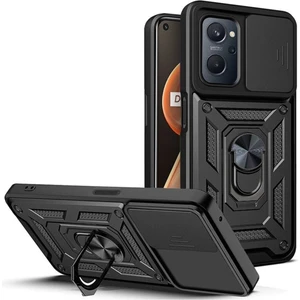 Oppo A96 Kılıf Kamera Korumalı Sürgülü Yüzüklü Armor Military Koruyucu Tank Kapak