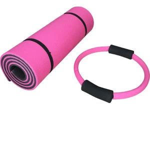 CK Spor 14  mm Çift Taraflı Pilates Matı 35 cm Pilates Çemberi 2'li Pilates Seti
