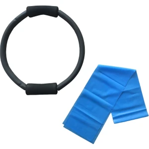 CK Spor Ckspor 35 cm Pilates Çemberi  ve Pilates Direnç Bandı Lastiği Pilates Seti