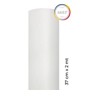 Mat Beyaz Yapışkanlı Kaplama Folyosu  37 cm  x 2 mt