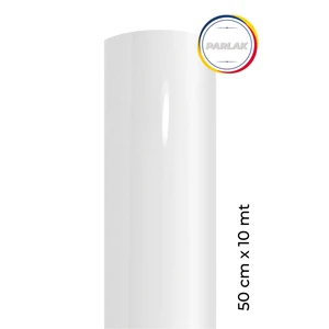 Parlak Beyaz Yapışkanlı Kaplama Folyosu 50 cm  x 10 mt