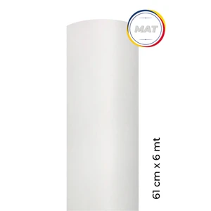 Mat Beyaz Yapışkanlı Kaplama Folyosu  61 cm  x 6 mt