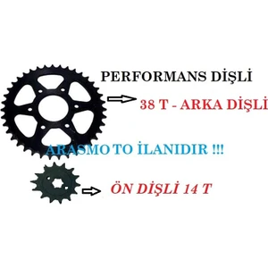 Aras Moto Bajaj Pulsar Ns 200-RS 200 Ön Arka Performans Dişli Takımı (38 T-14 T )Arasmoto
