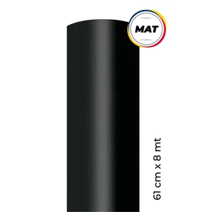 Mat Siyah Yapışkanlı Kaplama Folyosu 61 CM X 8 MT