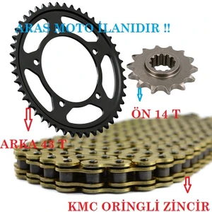 Yamaha Yzf R25 - MT25 Zincir Dişli Seti Oringli Gold Zincir (43T-14T)-ARASMOTO