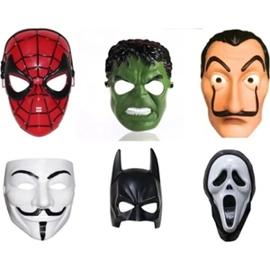 Tinky Winky Maske Örümcek Adam Hulk Salvador Vandetta Batman ve Çığlık Maskesi 6'lı