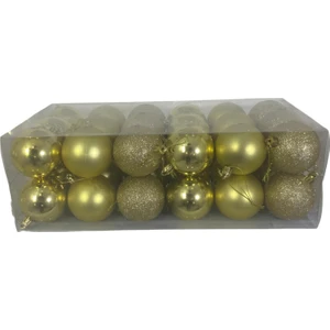 T. Concept Yılbaşı Süsü Çam Ağacı Topu 36’lı Noel Küresi 6 cm Gold Renk