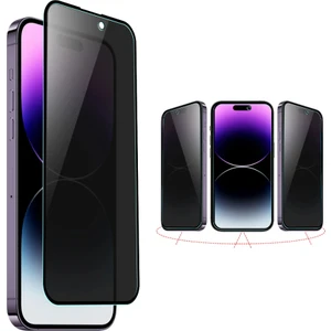 iphone 14 Plus Uyumlu Kırılmaz Cam Privacy Hayalet Tam Kaplayan Ekran Koruyucu