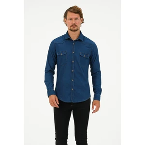 Catto Peak Slim Fit Denim Cepli Gömlek