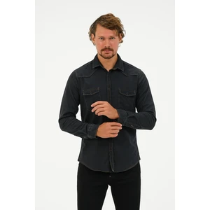 Catto Peak Slim Fit Denim Cepli Gömlek