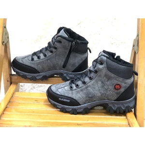 Kafkaslar Ayakkabı Fermuarlı Autdor Içi Tüylü Spor Trackıng Model Çocuk Erkek Botu