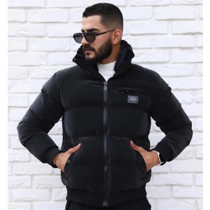 Erkek Silim Fit Şişme Mont Siyah