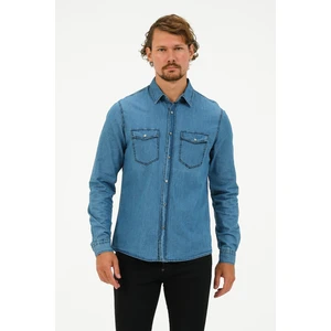 Catto Peak Slim Fit Denim Cepli Gömlek