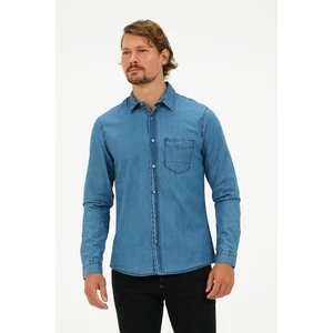 Catto Peak Slim Fit Denim Cepli Gömlek