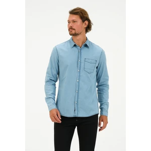 Catto Peak Slim Fit Denim Cepli Gömlek