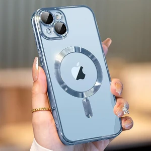 iPhone 15 Uyumlu Kılıf Kamera Lens ve Hoparlör Toz Korumalı Magsafe Şarj Özellikli Esnek Silikon