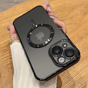iPhone 15 Uyumlu Kılıf Kamera Lens ve Hoparlör Toz Korumalı Magsafe Şarj Özellikli Esnek Silikon