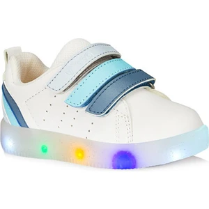 Sun Sneaker Beyaz Mavi Erkek Çocuk Işıklı Günlük Spor Ayakkabı