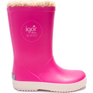 W10207 Splash Nautico Borreguito Fuşya Ortopedik Kürklü Kız Çocuk Yağmur Çizme
