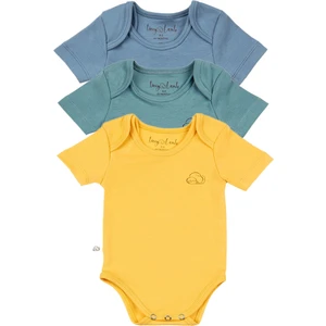 Tiny Lamb Rovigo 3 Parça Unisex Bebek Kısa Kollu Pamuk Bodysuit Takımı Yenidoğan ve Çocuk Hediye Seti