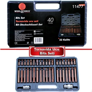 40 Parça Torx Bits Ucu Seti Mıkantıslı S2 Çelik Malzeme Profesyonel 1/2 Torx Seti