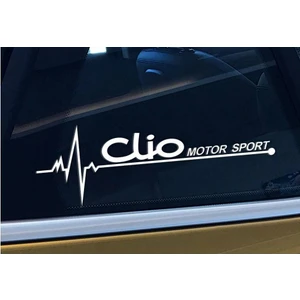 Clio Yan Cam Sticker Oto Kapı Çıkartma Tuning Oto 20 cm x 7 cm Yazı 382