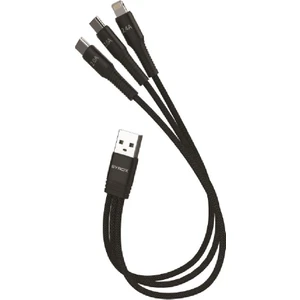 C144 2.4A Hasir 3 In 1 2 x Type-C  1 x Lightnıng Iphone  & Data Kablosu