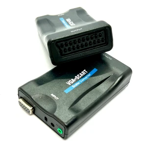 VGA To Scart Video Ses Dnüştürücü Adaptör Uzaktan Kumandalı VGA Dan Scart Çevirici