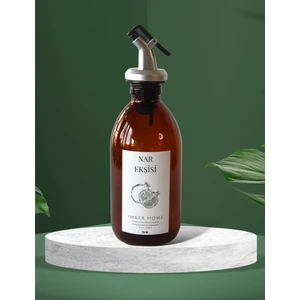 Imker Home Amber Cam Damlatmaz Başlıklı Nar Ekşisi Şişesi 250ML Yağdanlık Sosluk