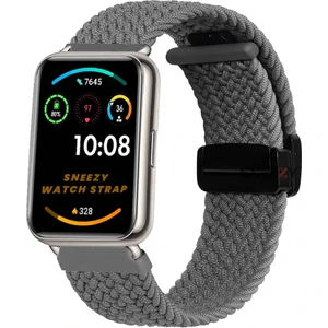 Huawei Watch Fit 2  Ile Uyumlu Fiberlink Manyetik Tokalı Kumaş Örgü Kordon