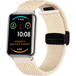 Huawei Watch Fit 2  Ile Uyumlu Fiberlink Manyetik Tokalı Kumaş Örgü Kordon