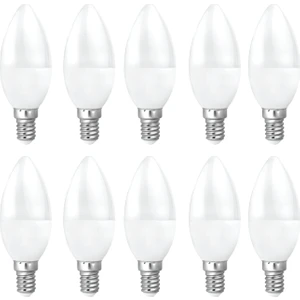 6W Dekoratif LED Mum Ampul Buji 10'lu Paket Beyaz Işık E14 Avize Lambası Ince Duy Küçük Ampul