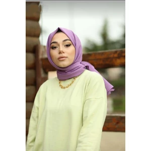 Nil Butik Lila Pamuk Cazz Şal