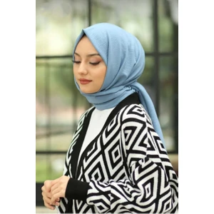 Nil Butik Mavi Pamuk Cazz Şal