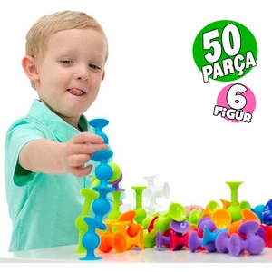 Think Master Vantuzlu Vakum Molekül 50 Parça Yapı Taşları Popit Duyusal Eğitici Oyuncak Squigz