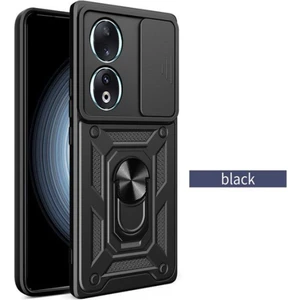 Honor 90 Kılıf Kamera Korumalı Sürgülü Yüzüklü Armor Military Tank Koruyucu Kapak